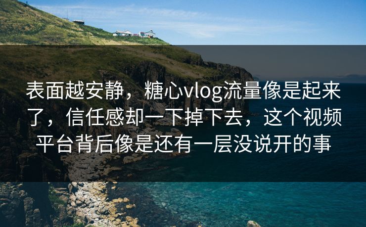 表面越安静，糖心vlog流量像是起来了，信任感却一下掉下去，这个视频平台背后像是还有一层没说开的事
